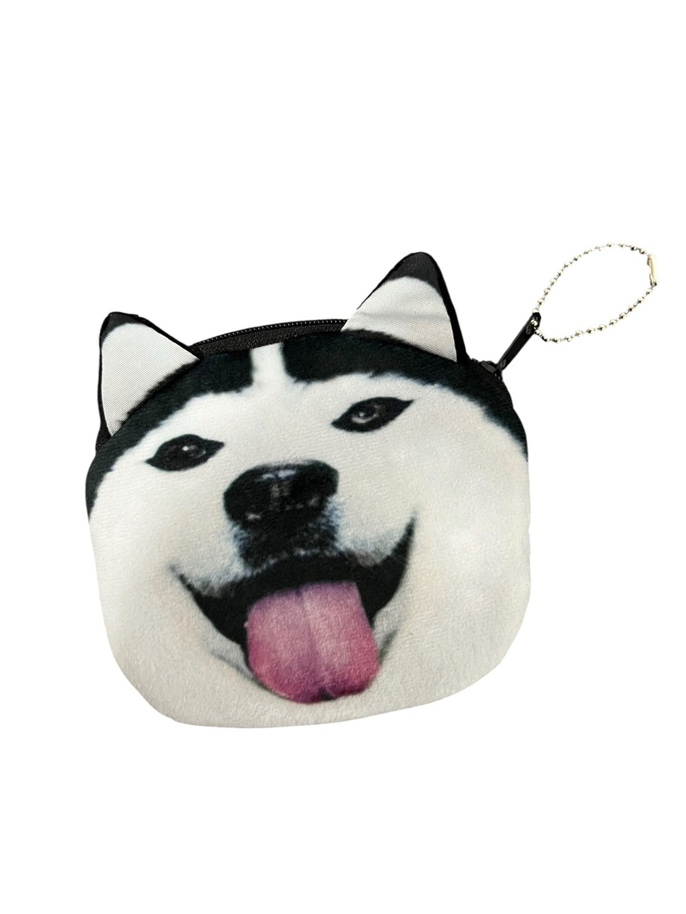 HAPPY DOG Coin Purse Nylon Zip Husky Lover Mini Coin & Change Wallet